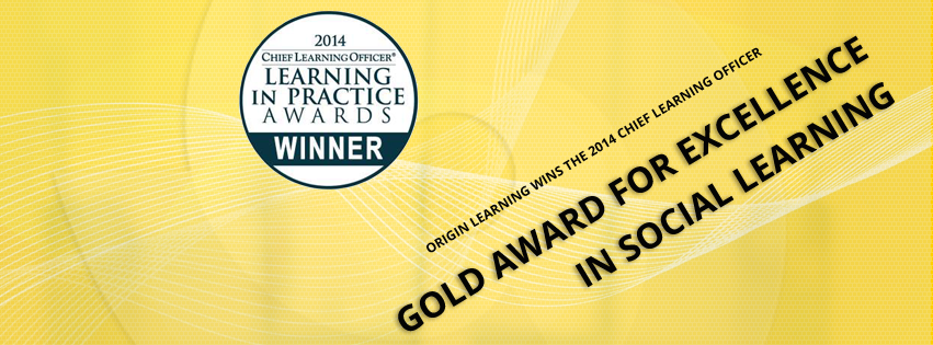 2014 CLO Gold award for Origin learning in Social learning category